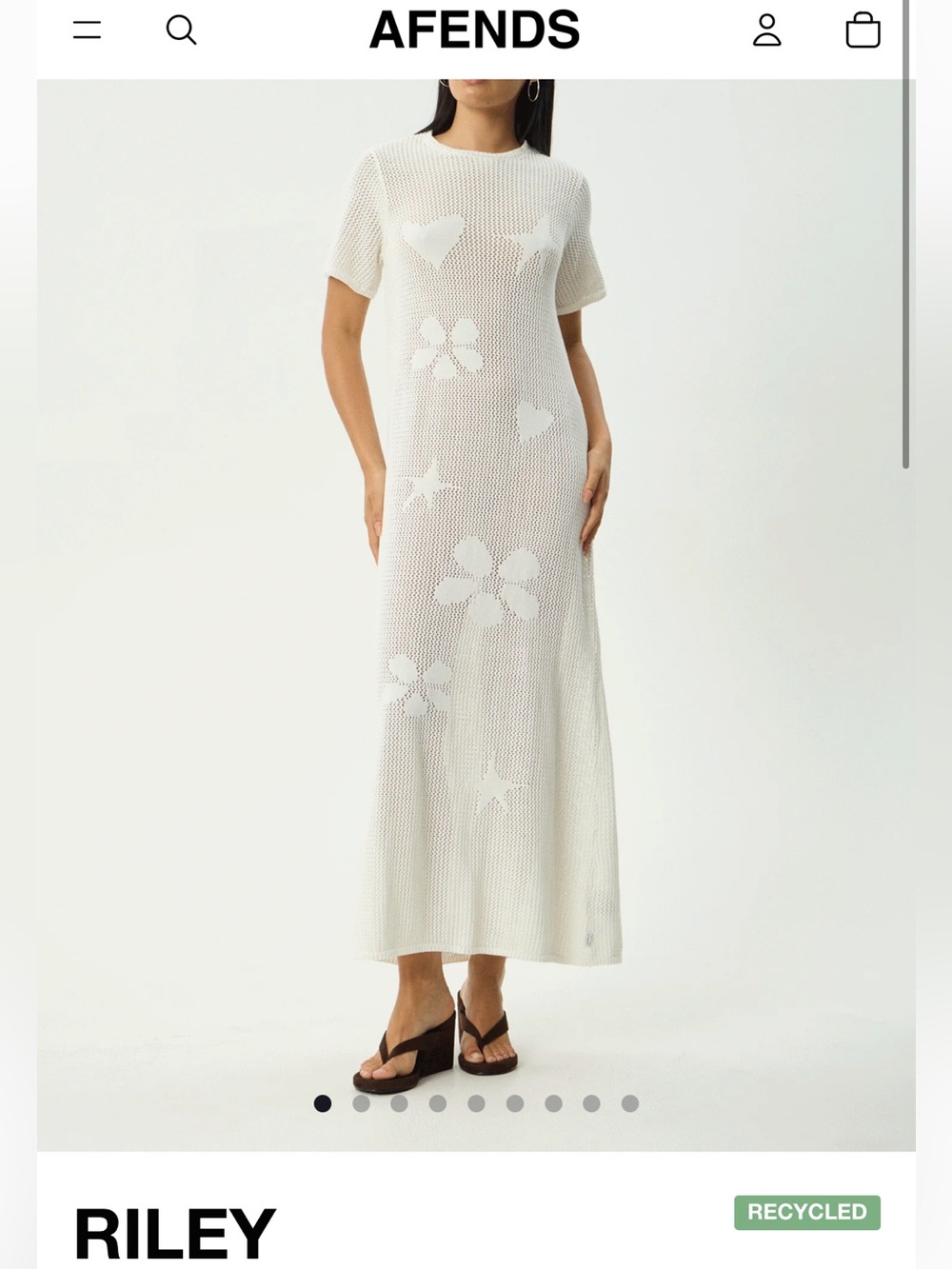 Afends Riley Knit Maxi Dress in White